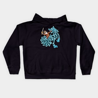 Viking Deities - Tyr and Fenrir Kids Hoodie